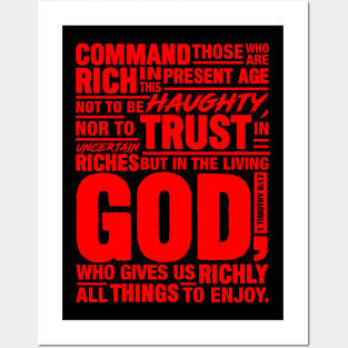 1 Timothy 6:17 Posters and Art